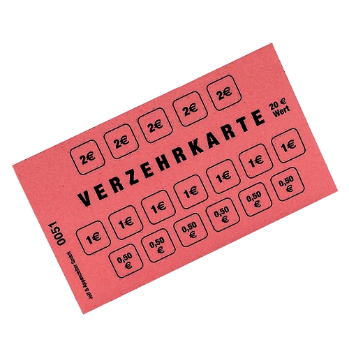 Verzehrkarten - Rot - Wert 20 Euro