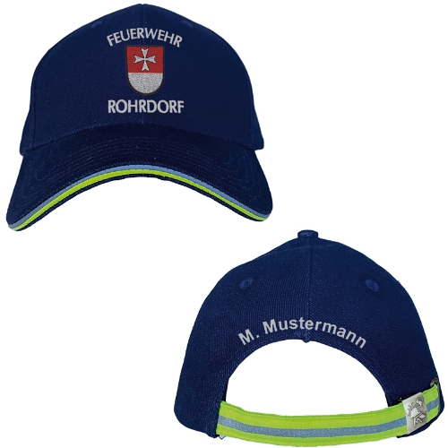 Feuerwehrcap „112-Reflex“ NAVY WAPPEN + Name