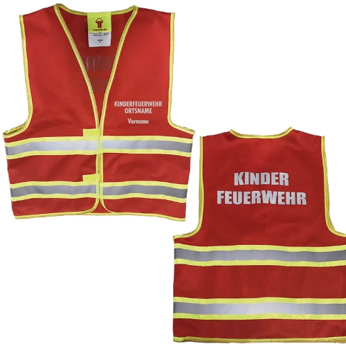 Kinderfeuerwehr-Warnweste ORT + Name