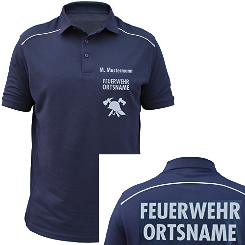 Polo-Shirt „James & Nicholson´ SOLID VS + RS FEUERWEHR ORT