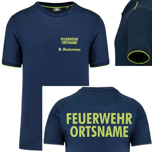 WK T-Shirt FEUERWEHR+ORT Neongelb