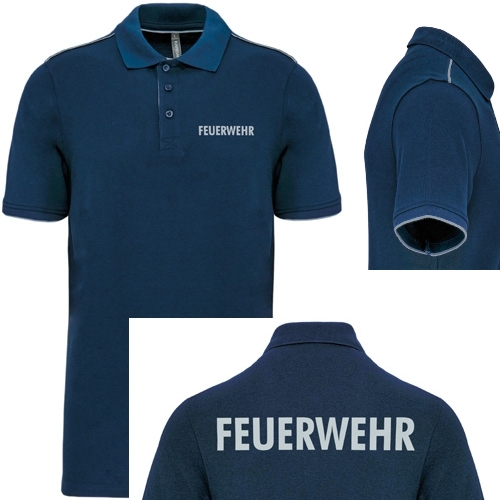 WK Polo-Shirt FEUERWEHR Silber