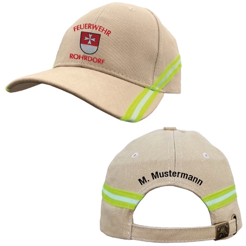 Feuerwehrcap „112-Spezial“ SANDFARBIG WAPPEN + Name