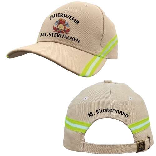 Feuerwehrcap „112-Spezial“ SANDFARBIG Stickmotiv + Name