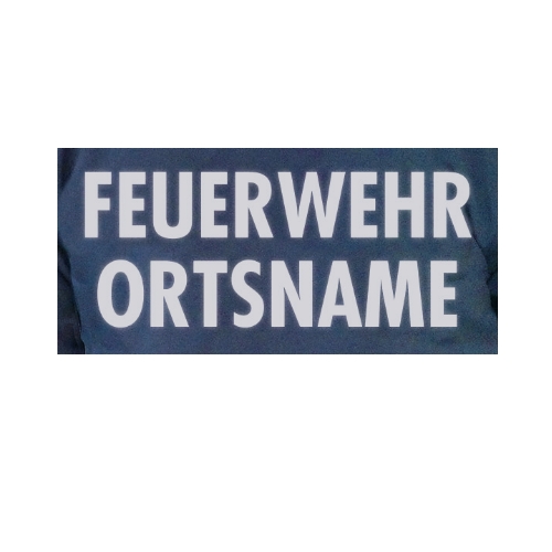 Rückseiten-Flexbeschriftung silber (EN ISO 20471) 2-zeilig